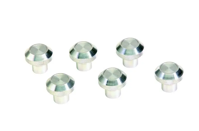 Kentrol 76-86 Jeep Cj Interior Knob Set 6 Pieces - Polished Silver 1