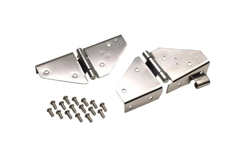 Kentrol 76-95 Jeep Cj/Wrangler Yj Windshield Hinge Pair - Polished Silver 1