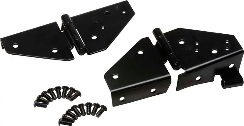 Kentrol 76-95 Jeep Cj/Wrangler Yj Windshield Hinge Pair - Powdercoat Black 1