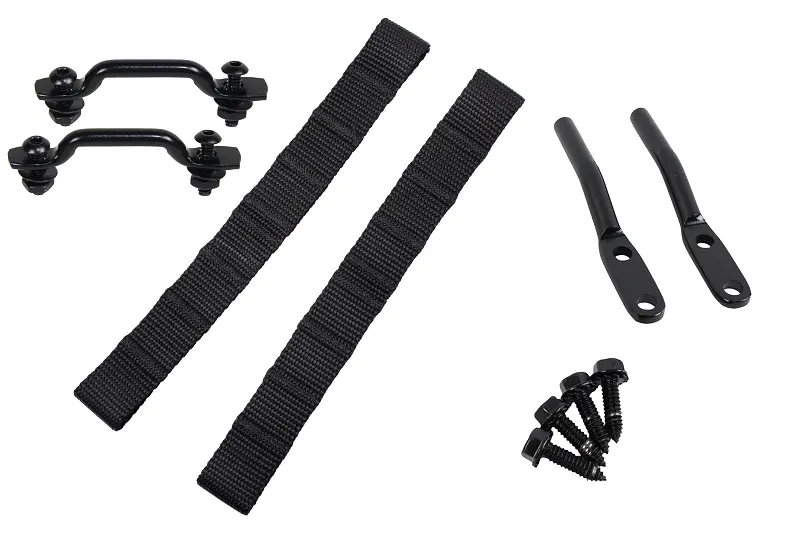 Kentrol 76-95 Jeep Cj/Yj Door Strap Kit Black Powdercoat Stainless Steel 1