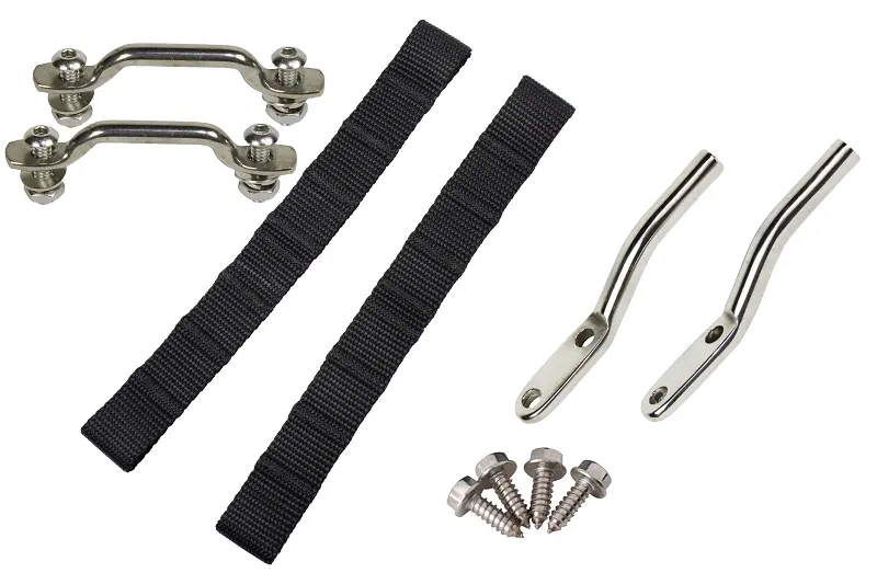 Kentrol 76-95 Jeep Cj/Yj Door Strap Kit Polished Stainless Steel 1