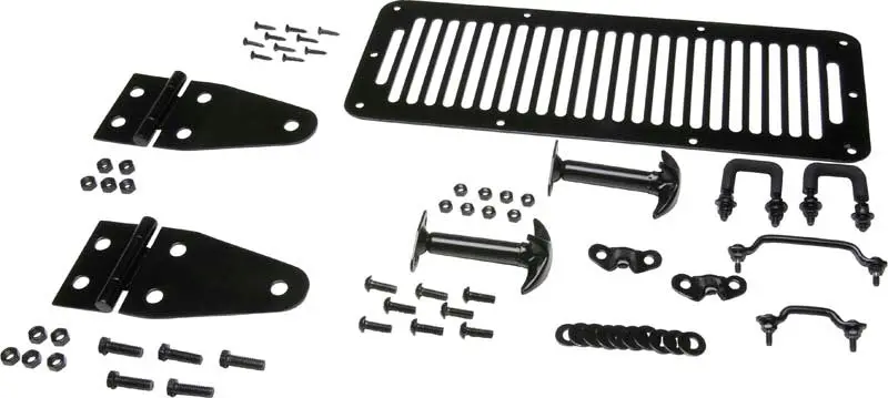 Kentrol 78-95 Jeep Cj/Wrangler Yj Hood Kit - Powdercoat Black 1