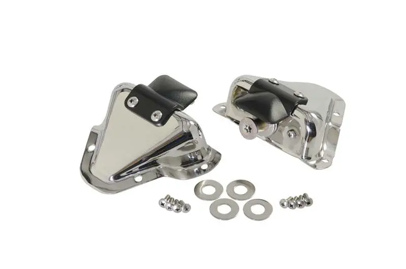 Kentrol 81-95 Jeep Cj/Wrangler Yj Interior Door Latch Brackets Pair - Polished Silver 1