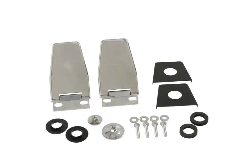 Kentrol 87-06 Jeep Wrangler Tj/Yj Hardtop Liftgate Hinge Pair - Polished Silver 1