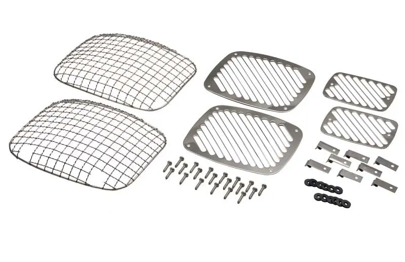 Kentrol 87-95 Jeep Wrangler Yj Billet/Wire Mesh Set 6 Pieces - Polished Silver 1