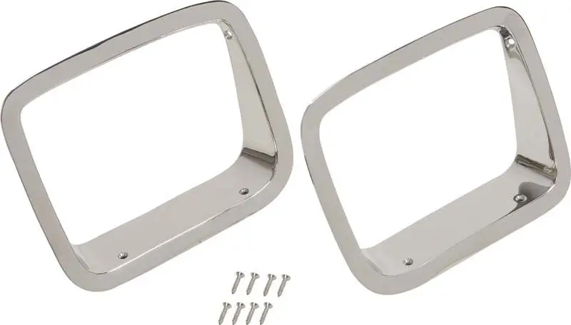 Kentrol 87-95 Jeep Wrangler Yj Headlight Bezels Pair - Polished Silver 1