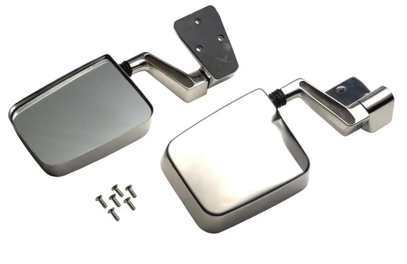 Kentrol 88-06 Jeep Wrangler Yj/Tj Mirror Kit Pair - Polished Silver 1