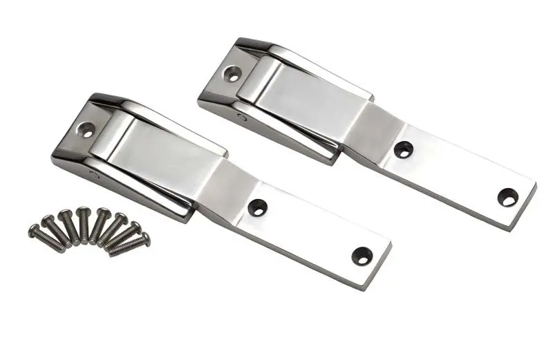 Kentrol 97-04 Jeep Wrangler Tj Tailgate Hinge Pair - Polished Silver 1