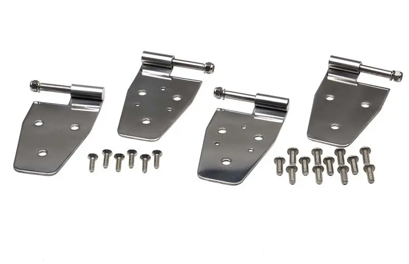 Kentrol 97-06 Jeep Wrangler Tj Door Hinge Set 4 Pieces - Polished Silver 1