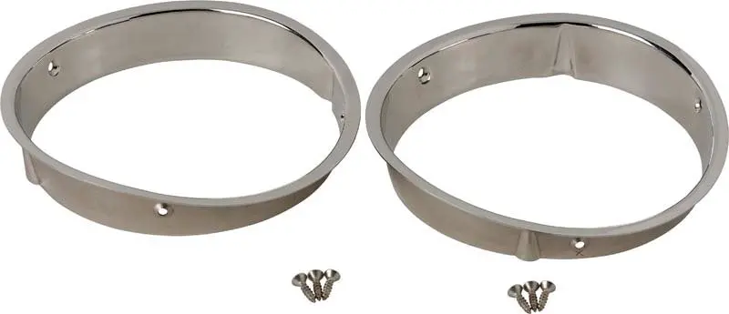 Kentrol 97-06 Jeep Wrangler Tj Headlight Bezels Pair - Polished Silver 1