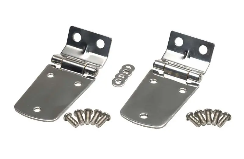 Kentrol 97-06 Jeep Wrangler Tj Hood Hinge Pair - Polished Silver 1
