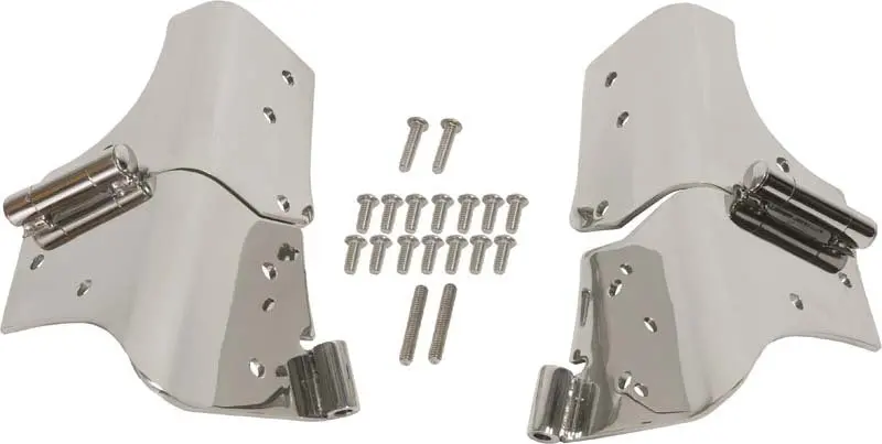 Kentrol 97-06 Jeep Wrangler Tj Windshield Hinge Pair - Polished Silver 1