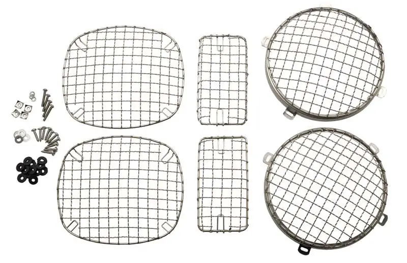 Kentrol 97-06 Jeep Wrangler Tj Wire Mesh Guard Set 6 Pieces - Polished Silver 1