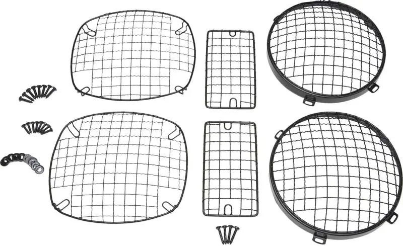 Kentrol 97-06 Jeep Wrangler Tj Wire Mesh Guard Set 6 Pieces - Powdercoat Black 1