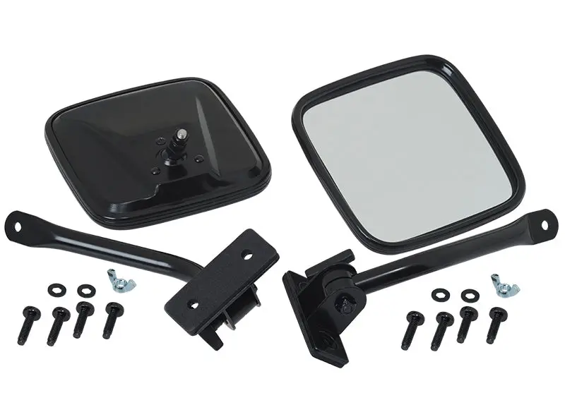 Kentrol 97-18 Jeep Wrangler Tj/Jk E-Z Detach Mirrors Pair - Powdercoat Black 1