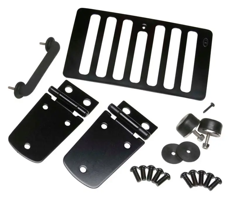 Kentrol 98-06 Jeep Wrangler Tj Hood Kit Without Hood Catch - Powdercoat Black 1