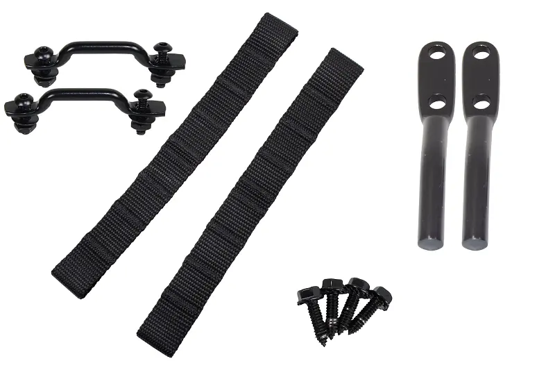 Kentrol Jeep Wrangler Tj Polished Stainless Door Strap Kit Black Powdercoat Stainless Steel 1