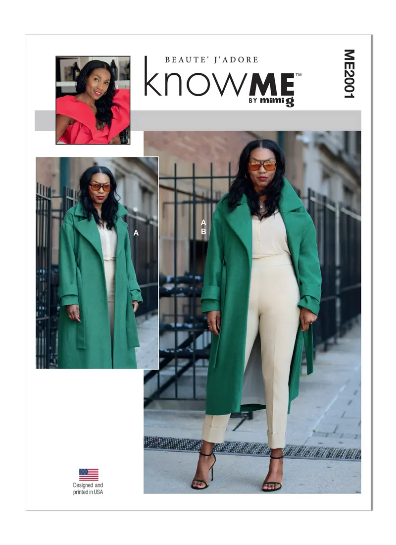 Know Me Sewing Pattern 2001 Coat And Trousers By Beaute' J'adore 2