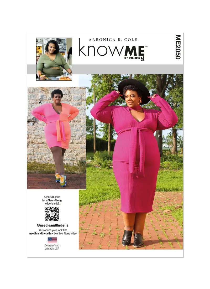 Know Me Sewing Pattern 2050 Knit Dress In Two Lengths By Aaronica B. Cole 2