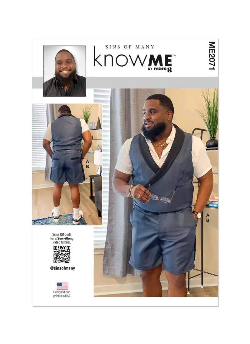 Know Me Sewing Pattern 2071 Men's Vest And Shorts By Sins Of Many 2