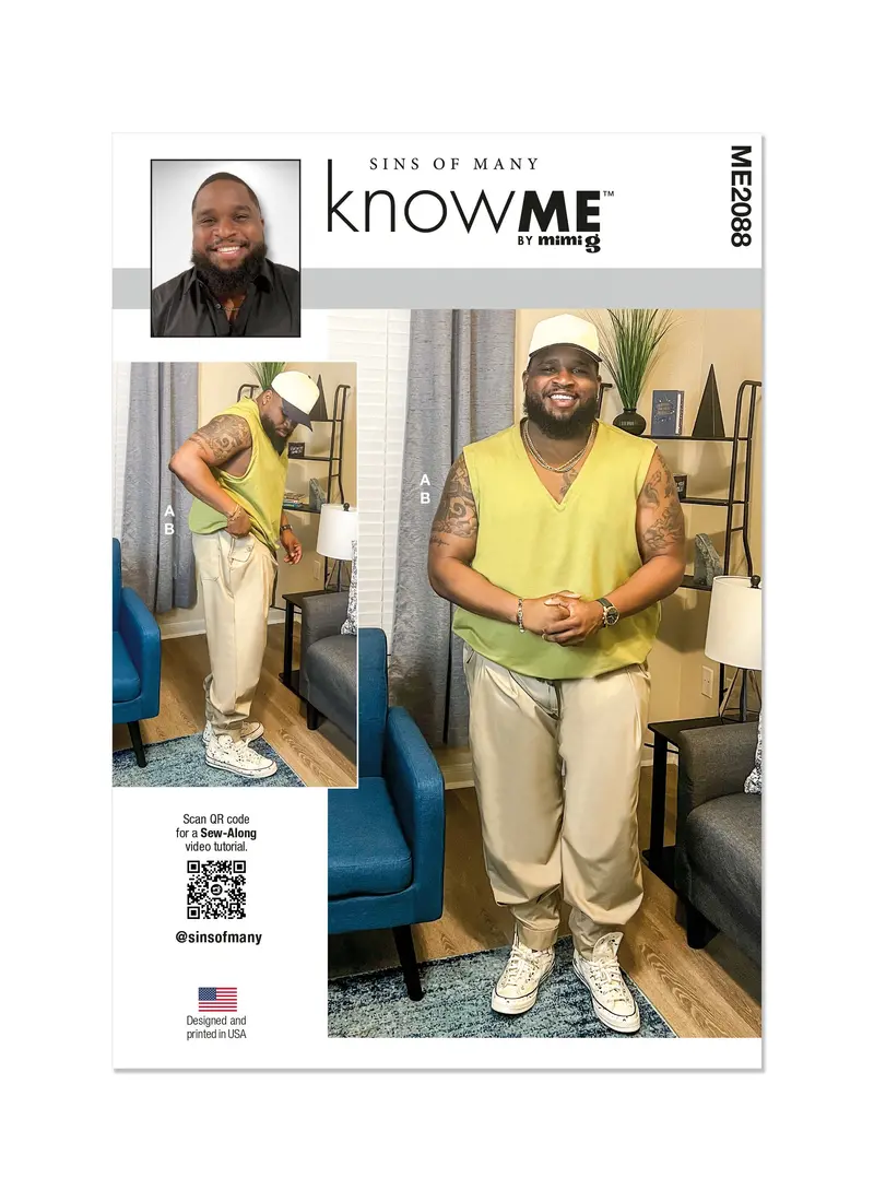 Know Me Sewing Pattern 2088 Men's Pullover Vest And Pants By Sins Of Many 2