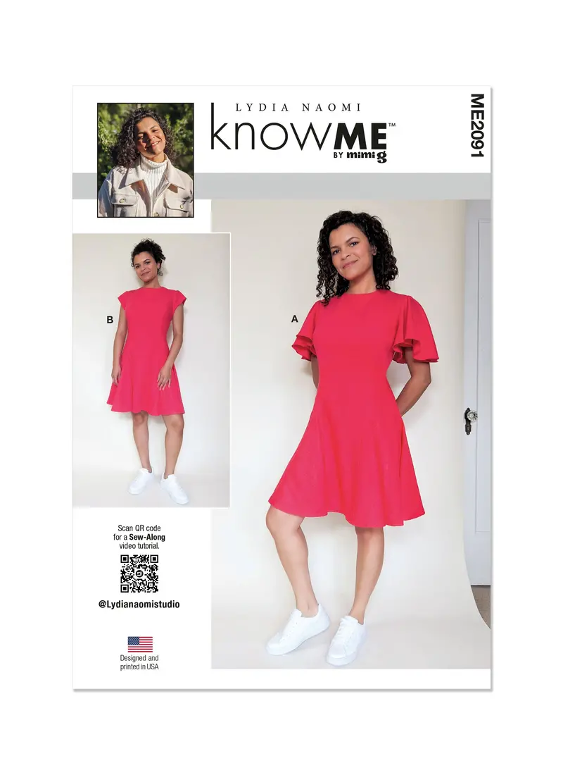 Know Me Sewing Pattern 2091 Dress With Sleeve Variations By Lydia Naomi 2