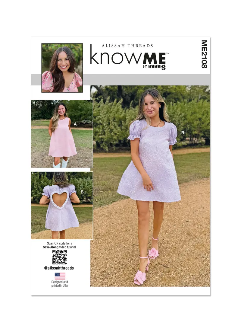 Know Me Sewing Pattern 2108 Dress With Sleeve Variations By Alissah Threads 2
