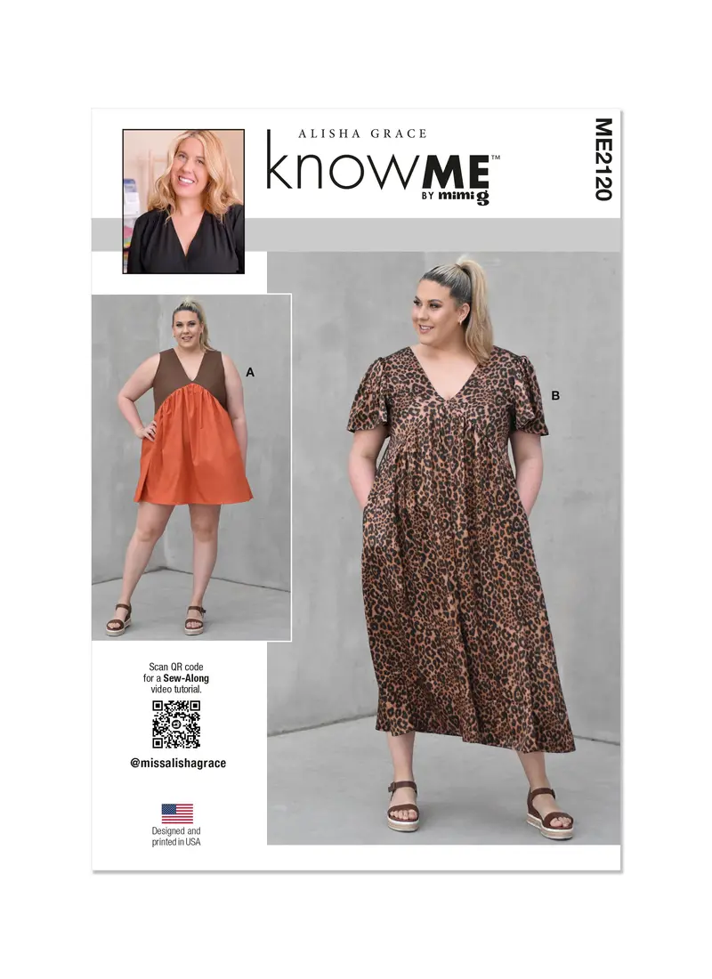 Know Me Sewing Pattern 2120 Misses' Dress With By Alisha Grace 2