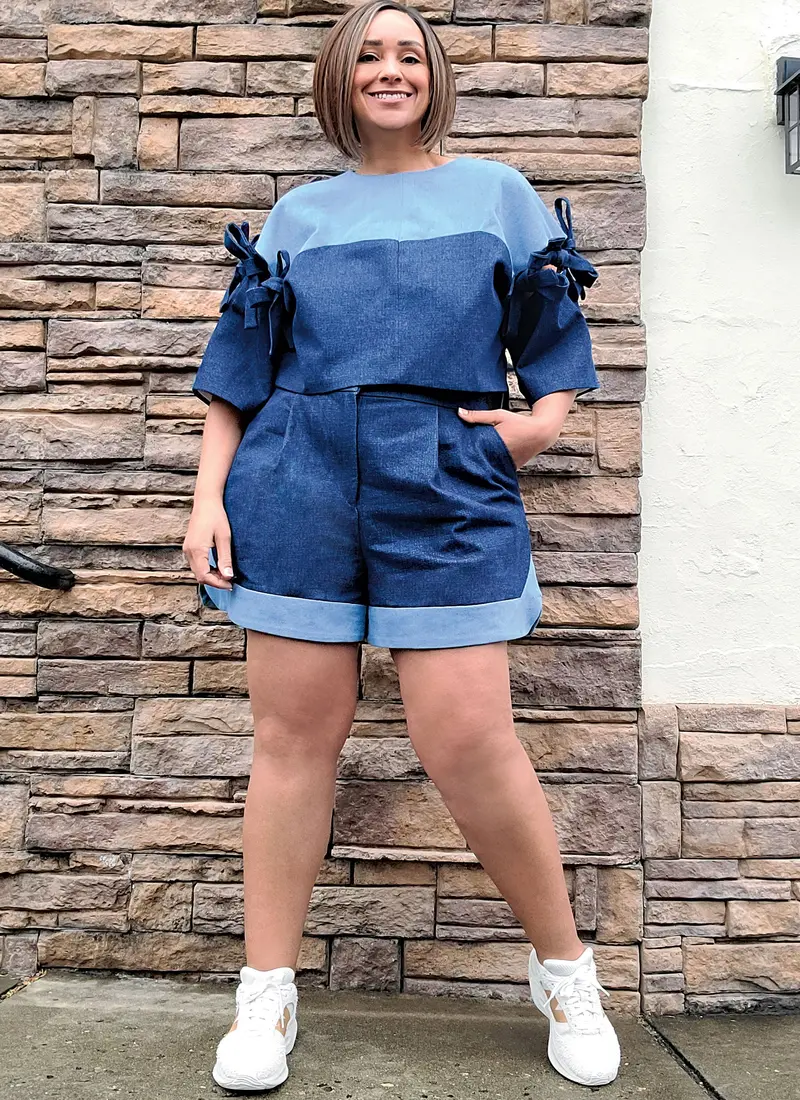 Know Me Sewing Pattern 2127 Top With Detachable Sleeves And Shorts By Keechii B Style 1