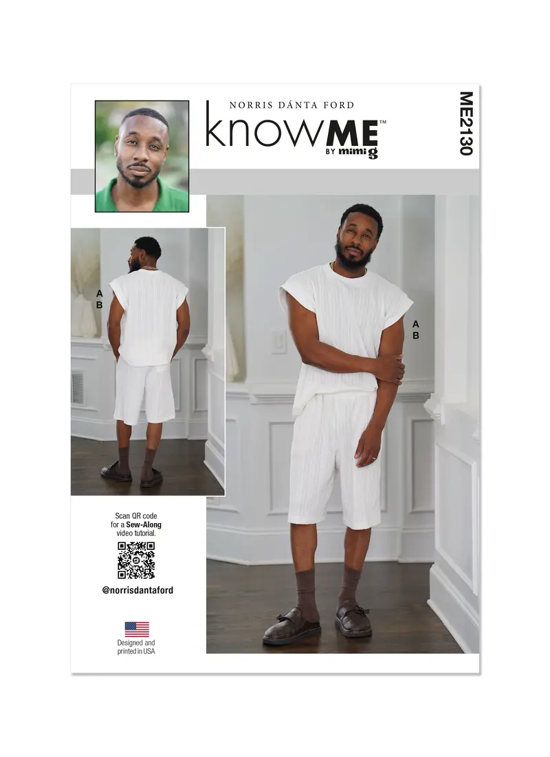 Know Me Sewing Pattern 2130 Men's Knit Top And Shorts By Norris Dánta Ford 2