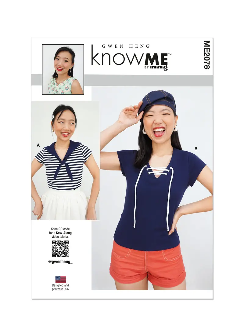 Know Me Sewing Pattern Km2078 Knit Tops By Gwen Heng 2