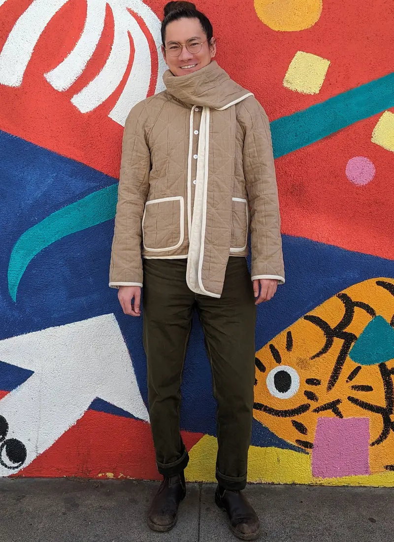 Know Me Sewing Pattern Km2097 Men's Jacket With Scarf By Donny Q 1