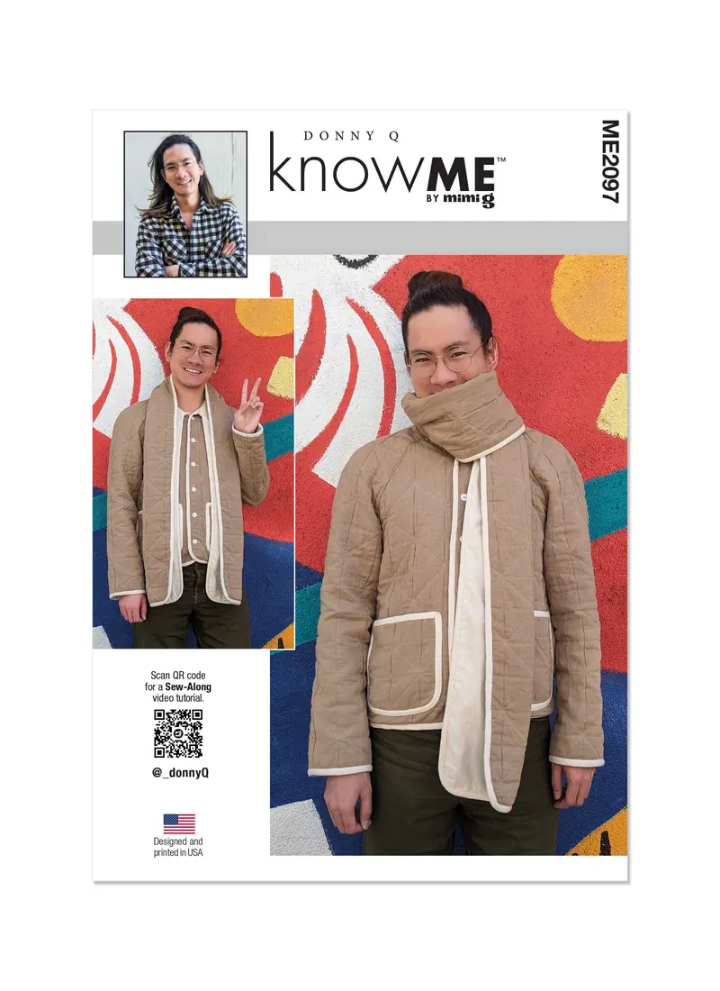 Know Me Sewing Pattern Km2097 Men's Jacket With Scarf By Donny Q 2