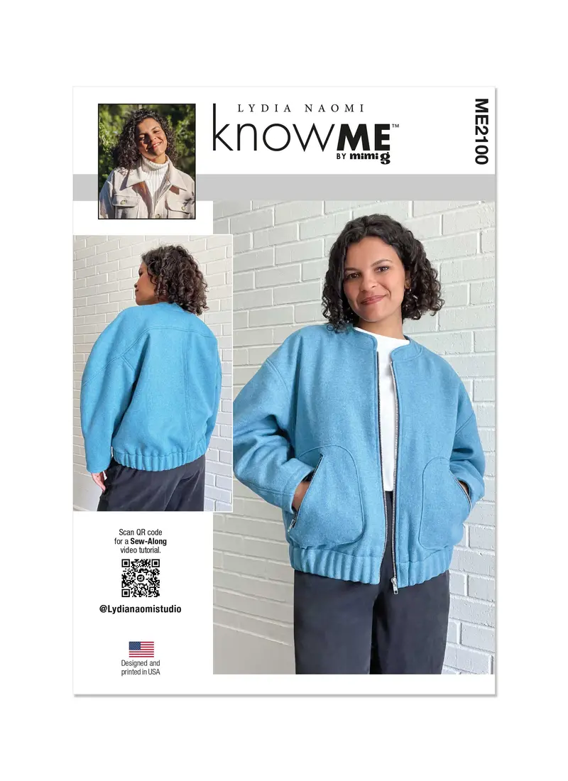 Know Me Sewing Pattern Km2100 Misses' Bomber Jacket By Lydia Naomi 2