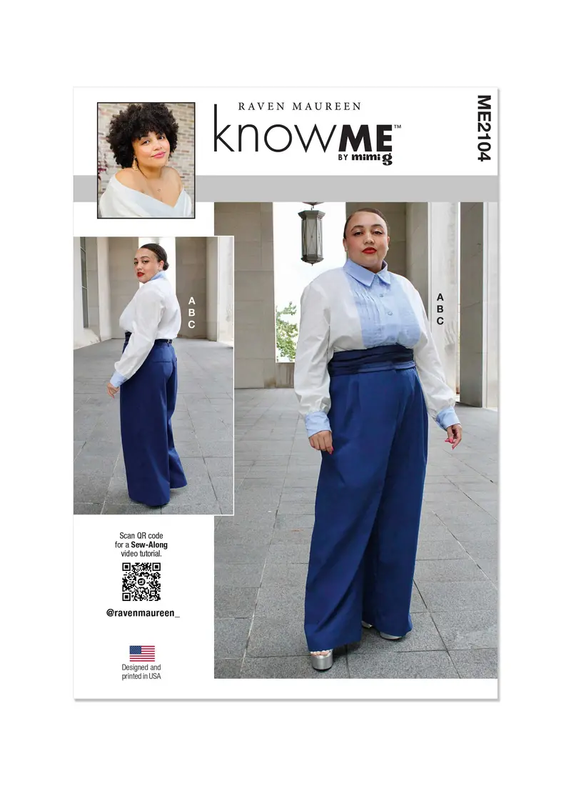 Know Me Sewing Pattern Km2104 Misses' Shirt And Trousers By Raven Maureen 2
