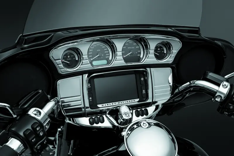 Kuryakyn Deluxe Tri-Line Stereo Trim Kit 14-Up Touring Models Chrome 1
