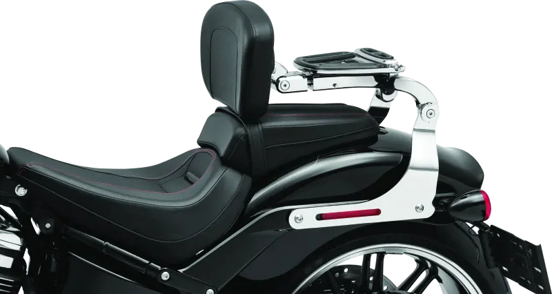 Kuryakyn Fixed Mounts Multi-Purpose Driver & Passenger Backrest 18-Up Softail Black 2