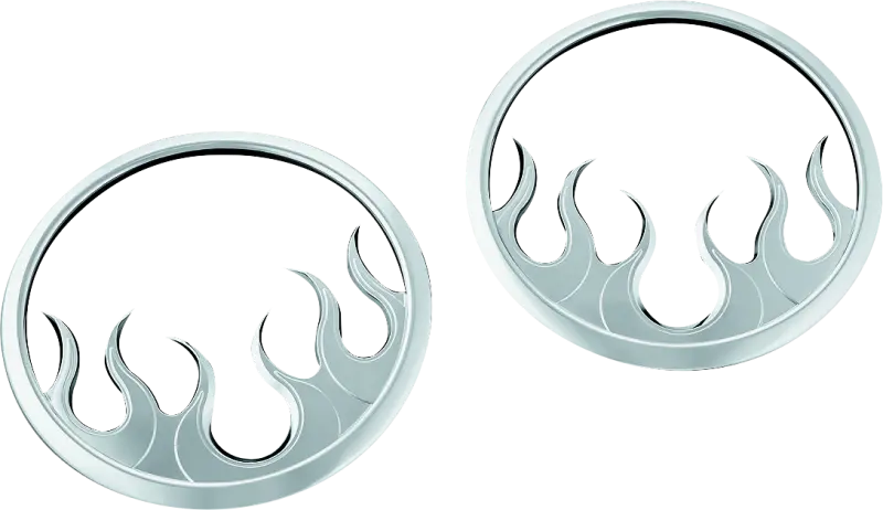 Kuryakyn Flame Speaker Grills For 14-Up Touring Models Chrome 1