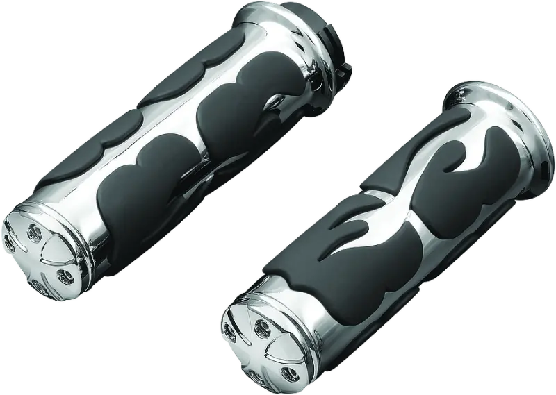 Kuryakyn Iso Flame Grips Dual Cable Chrome 1
