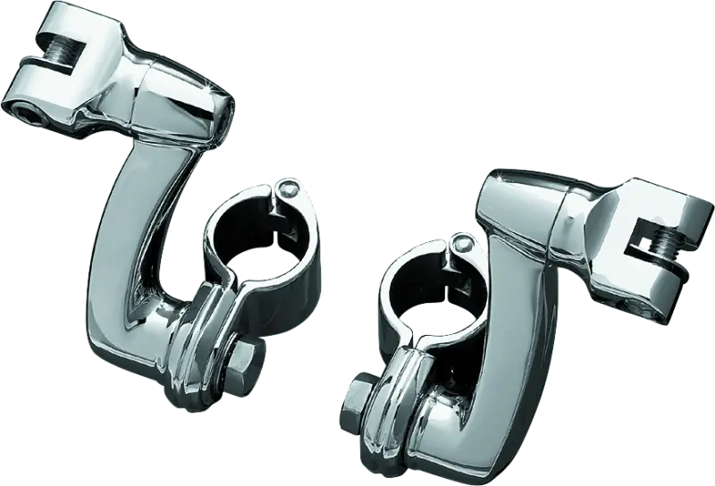 Kuryakyn Longhorn Offset Peg Mounts With 1-1/4Inch Magnum Quick Clamp Chrome (Pair) 1