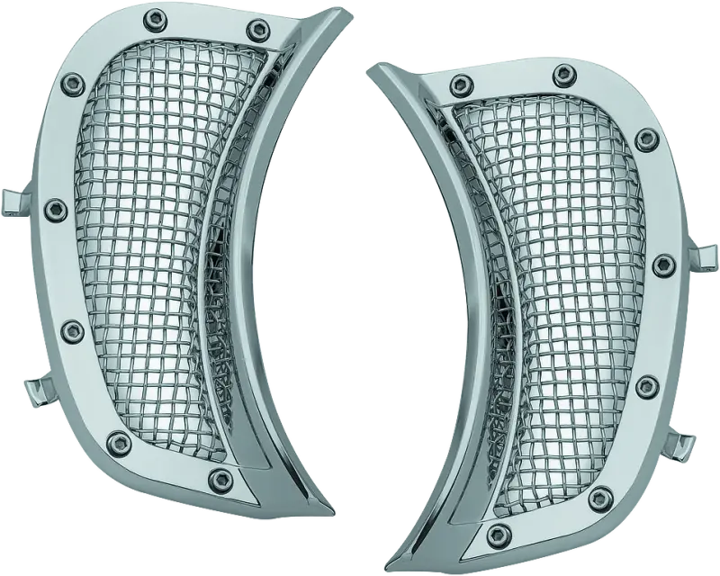 Kuryakyn Mesh Headlight Vent Accents Chrome 1