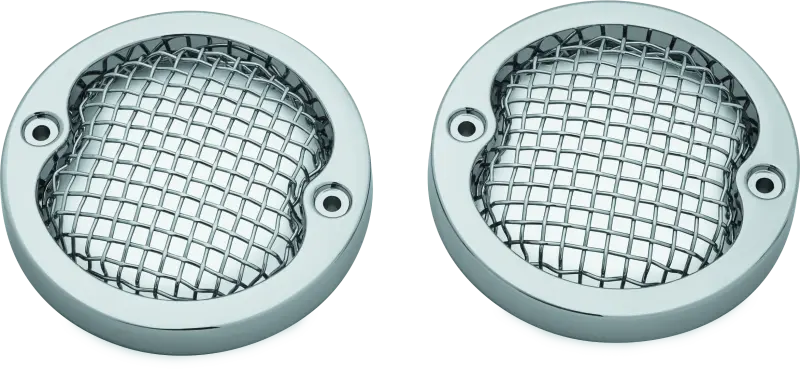 Kuryakyn Mesh Turn Signal Bezels 3-1/4In Chrome 1