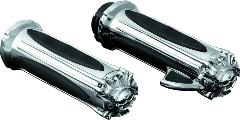 Kuryakyn Premium Zombie Grips With Throttle Boss Dual Cable Chrome 1
