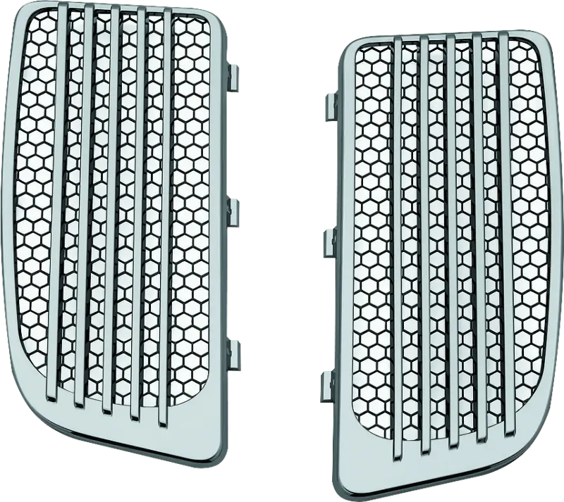 Kuryakyn Radiator Grills For Twin Cooled Models Chrome & Black (Pair) 1