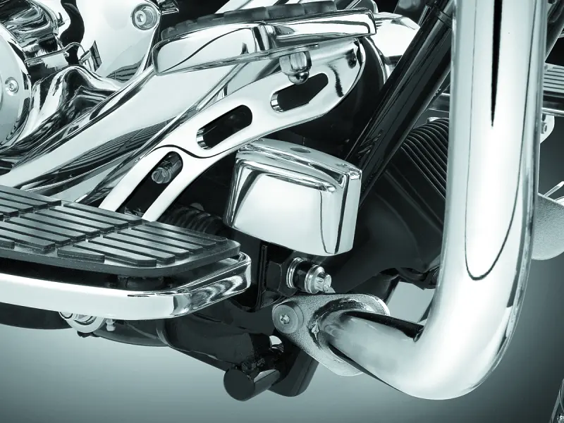 Kuryakyn Rear Master Cylinder Cover 99-07 Touring, 00-17 Softail Models Chrome 1
