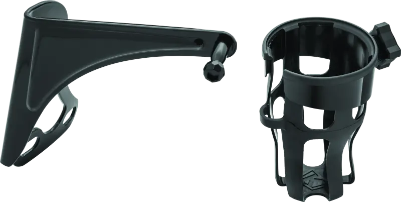 Kuryakyn Reflex Drink Holder Right Side Hd Touring Passenger Mount 96-13 Gloss Black 1