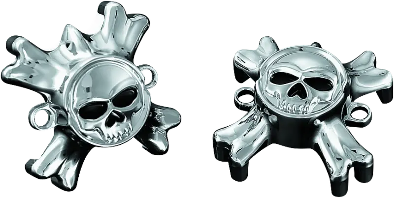 Kuryakyn Replacement Zombie Grip Emblems With Throttle Boss Chrome 1