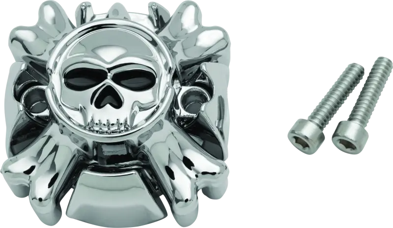 Kuryakyn Replacement Zombie Grip Emblems Without Throttle Boss Chrome 1