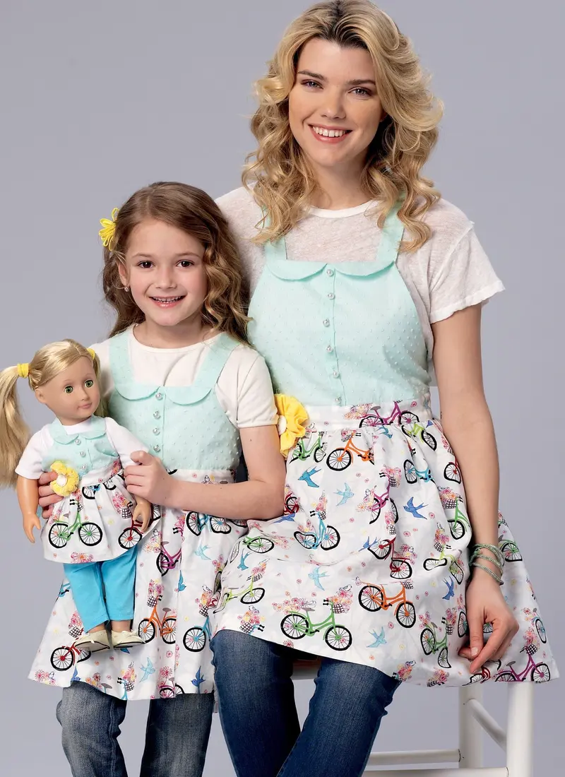 Kwik Sew 0223 Misses / Girls / 18" Dolls Aprons Pattern 1