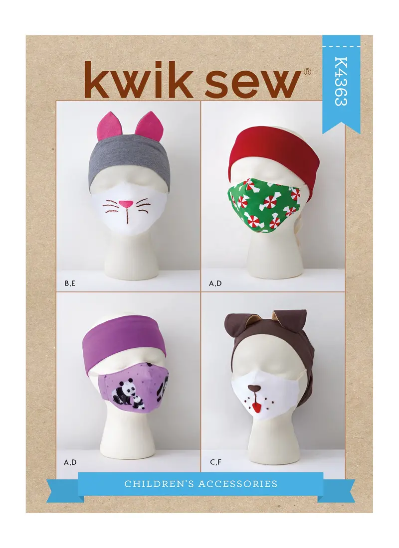 Kwik Sew 4363 Children's Fun Face Covering And Hat Pattern 1